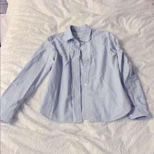 Lands end blue button down 100% cotton